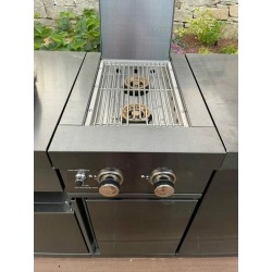 MyOutdoorKitchen roštilj s dvostrukim plamenikom crni inox