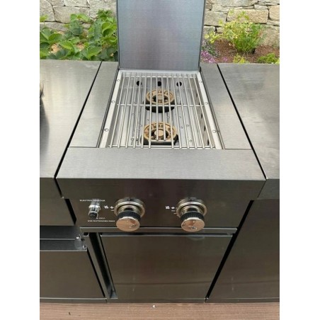 MyOutdoorKitchen roštilj s dvostrukim plamenikom crni inox