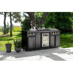 MyOutdoorKitchen roštilj s dvostrukim plamenikom crni inox