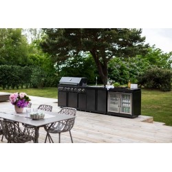 MyOutdoorKitchen roštilj s dvostrukim plamenikom crni inox