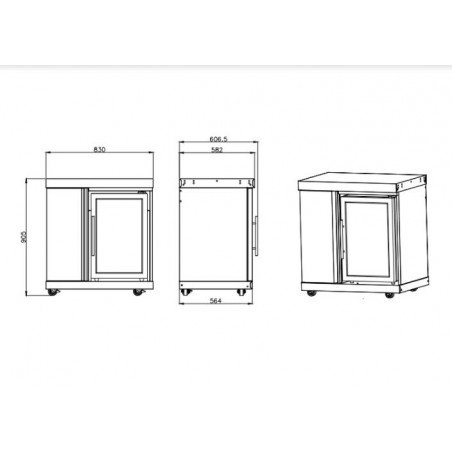 MyOutdoorKitchen crni inox hladnjak + ormarić