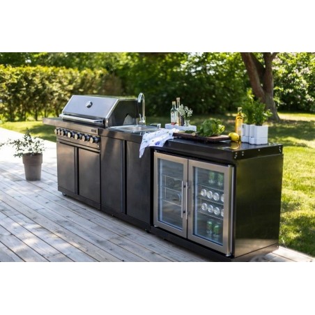 MyOutdoorKitchen dvostruki crni inox vanjski hladnjak