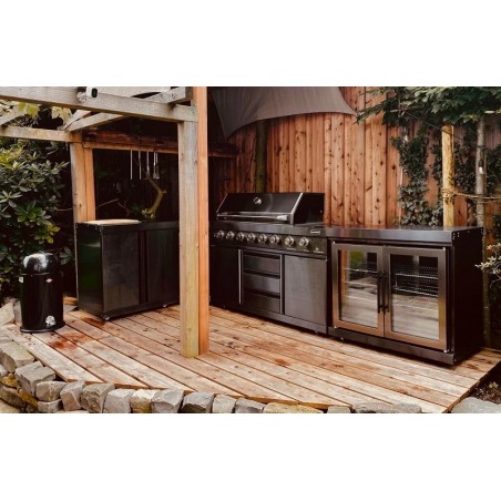 MyOutdoorKitchen dvostruki crni inox vanjski hladnjak