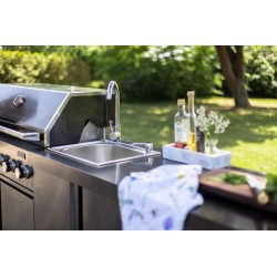 MyOutdoorKitchen crni ormarić sa sudoperom i slavinom