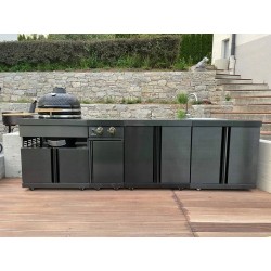 MyOutdoorKitchen crni ormarić s policama i 2x vratima