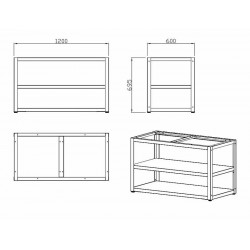 Nordic linija osnovni modul 120 cm (za 2 uređaja)