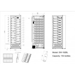 mQuvee WineExpert SW-192BL hladnjak za vino, samostojeći