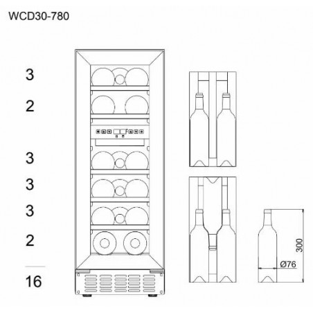 mQuvee WCD30AB-780 podpultni hladnjak za vino