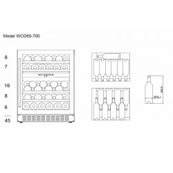 mQuvee WCD60AB-700 podpultni hladnjak za vino