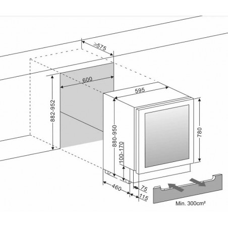 mQuvee WCD60AB-780 podpultni hladnjak za vino