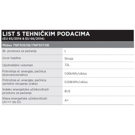 Midea 7NP30E0B ugradbena pećnica, piroliza