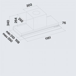 Falmec VIRGOLA NO-DROP TOUCH 120 black 800 m 3 /h ugradbena napa 8034122365466