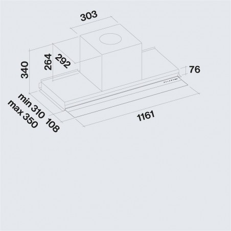 Falmec VIRGOLA NO-DROP TOUCH 120 black 800 m 3 /h ugradbena napa 8034122365466