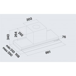 Falmec VIRGOLA NO-DROP TOUCH 90 black 800 m 3 /h ugradbena napa 8034122365527