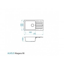 Alveus Niagara 90 sudoper CARBON G91 1148032