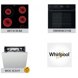 Whirlpool ugradbeni set uređaja AKT 8130 BA + OMSR58CU1SB + WCIC 3C33 P ili WSIC 3M17