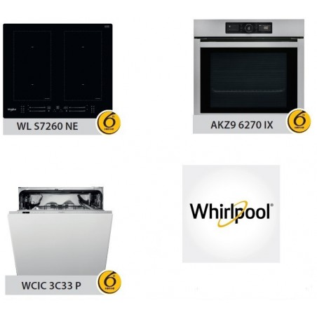 Whirlpool ugradbeni set uređaja WL S7260 NE + AKZ9 6270 IX + WCIC 3C33 P