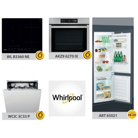 Whirlpool ugradbeni set uređaja WL B3360 NE + AKZ9 6270 IX + WCIC 3C33 P + ART 65021