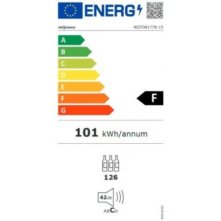 mQuvee WSTO8177B - 15 ugradbeni/samostojeći hladnjak za vino - drvena fronta