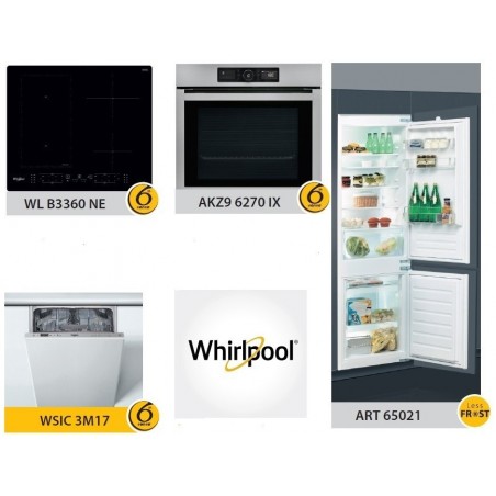 Whirlpool ugradbeni set uređaja WL B3360 NE + AKZ9 6270 IX + WSIC 3M17 + ART 65021