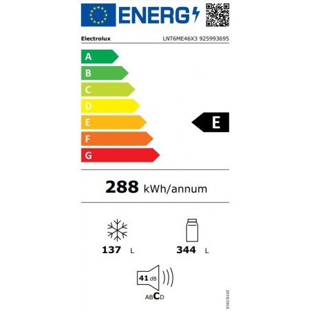 Electrolux LNT6ME46X3 kombinirani hladnjak