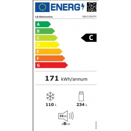 LG GBV3100CPY samostojeći hladnjak s zamrzivačem