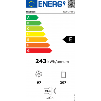 Hisense RB395N4BFE kombinirani hladnjak