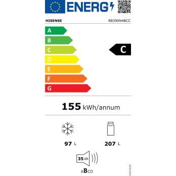 Hisense RB390N4BCC kombinirani hladnjak