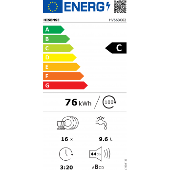 Hisense HV663C62 ugradbena perilica posuđa