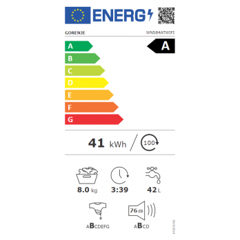 Gorenje samostojeća perilica rublja WNS84ATWIFI