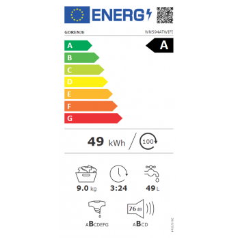 Gorenje samostojeća perilica rublja WNS94ATWIFI