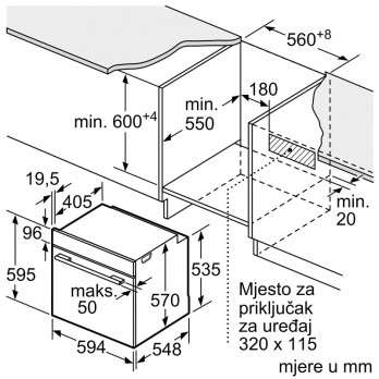 Bosch HBG578EB3 Serie 6, 60 x 60 cm, Crna