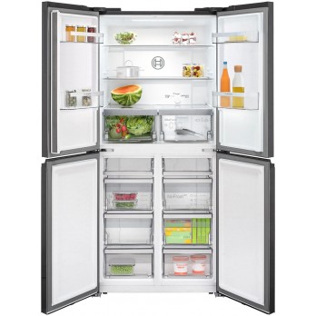 Bosch KMC85LBEA Serie 4, French Door Bottom Mount Refrigerator, Glass door, 189.5 x 85.5 cm, Crna