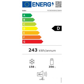 Beko B5RCNE565HGB samostojeći kombinirani hladnjak