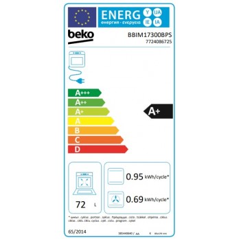 Beko BBIM17300BPS  Ugradbena pećnica (60 cm, 72 L)