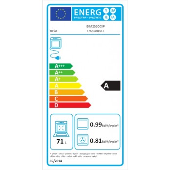 Beko BIM 25300 XP Ugradbena pećnica (60 cm, 71 L)