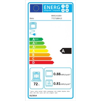 Beko BBIE14100X Ugradbena pećnica (60 cm 72 L)