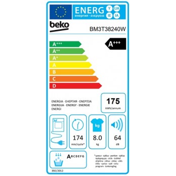 Beko BM3T38240W Sušilica rublja (Toplinska pumpa, 8 kg)