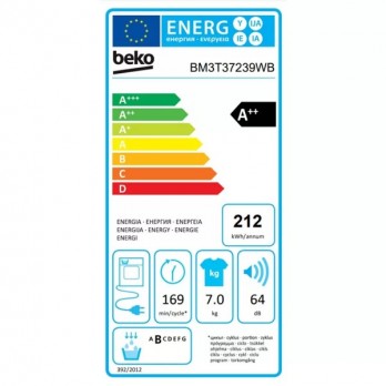 Beko BM3T37239WB Sušilica rublja (Toplinska pumpa, 7 kg)