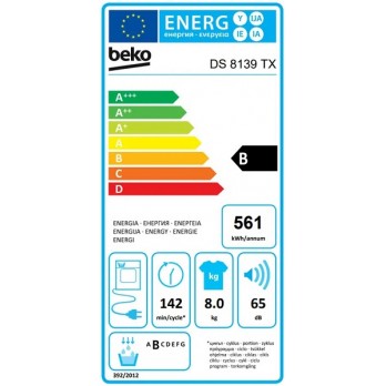 Beko DS 8139 TX Sušilica rublja (S kondenzatorom, 8 kg)