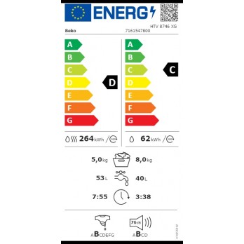 Beko HTV 8746 XG perilica rublja sa sušilicom (8 kg / 5 kg, 1400 rpm)