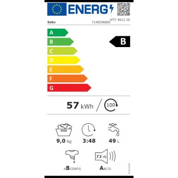 Beko WTV 9612 XS Samostojeća perilica rublja (9 kg, 1200 okr/min)
