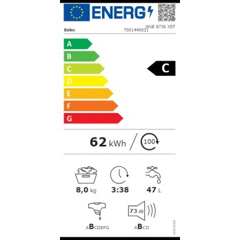 Beko WUE 8736 XST Samostojeća perilica rublja (8 kg, 1400 okr/min)