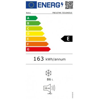Beko FNE1074N Zamrzivač (Uspravni, 86 L)