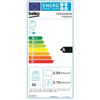 Beko FSE63320DW Samostojeći štednjak (Fan-assisted, 60 cm)