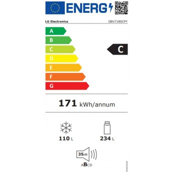 LG GBV7180CPY kombinirani hladnjak 186/ 60 cm, 344 lit, srebrna