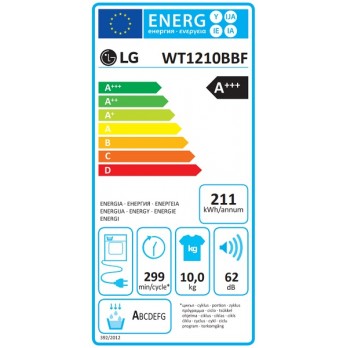 LG WT1210BBF WashTower™, 12/10 kg, max. 1400 okr./min., Steam™, TurboWash™360, ThinQ™ WiFi funkcija