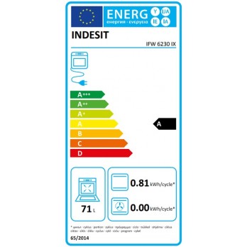 Indesit IFW 6230 IX ugradbena električna pećnica: Inox boja