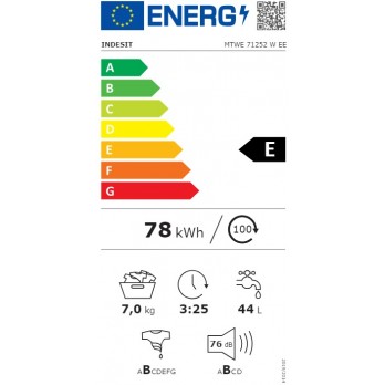 Indesit MTWE 71252 W EE perilica rublja s prednjim punjenjem 7,0kg