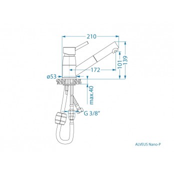 Alveus NANO-P CHR kuhinjska slavina